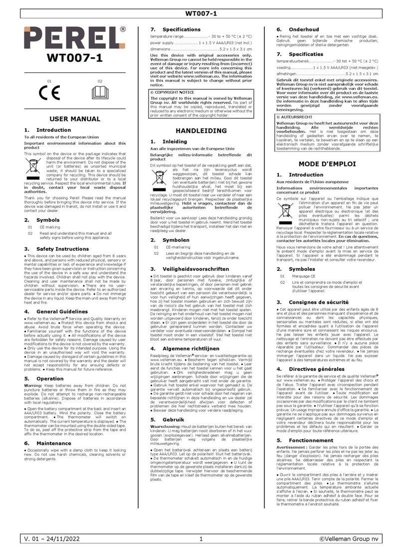 Perel WT007-1 user manual
