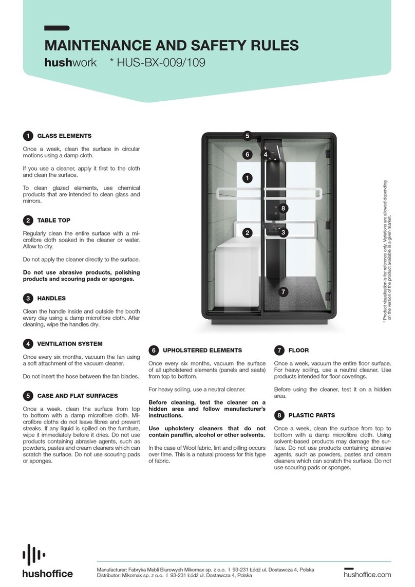 hushoffice hushwork HUS-BX-009 Maintenance and safety manual