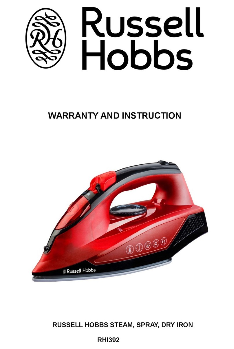 Russell Hobbs RHI392 Warranty and Instruction Russell Hobbs RHI392 Warranty and Instruction