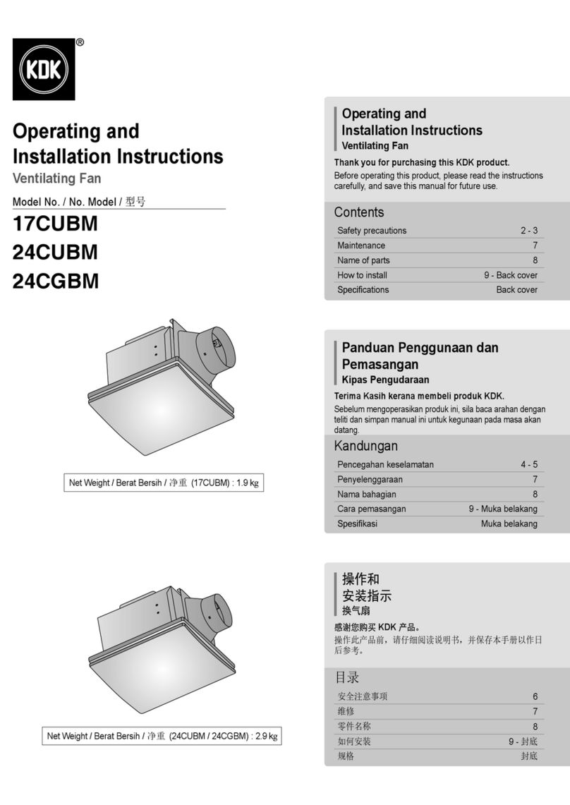 KDK 17CUBM Operating and installation instructions