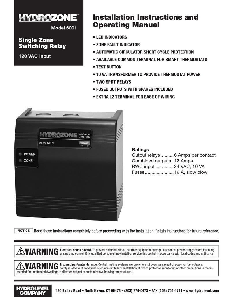 Hydrolevel Company HYDROZONE 6000 Series Installation instructions and operating manual
