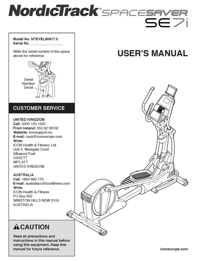 ICON Health & Fitness NordicTrack SpaceSaver SE7i User manual