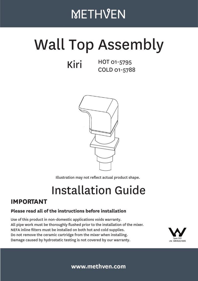 METHVEN Kiri HOT 01-5795 installation guide METHVEN Kiri HOT 01-5795 installation guide