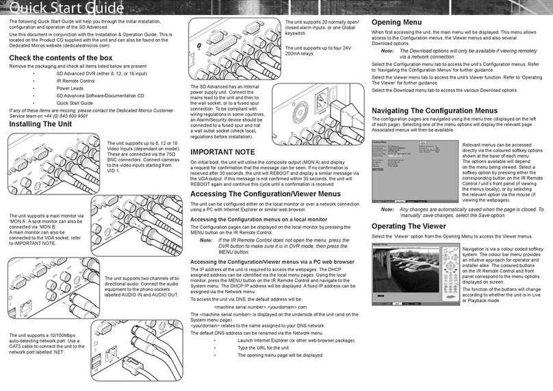 Dedicated Micros SDA-32-6T User manual