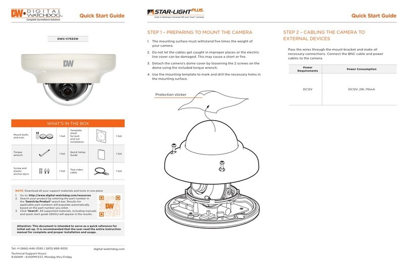 Digital Watchdog DWC-V7553W quick start guide