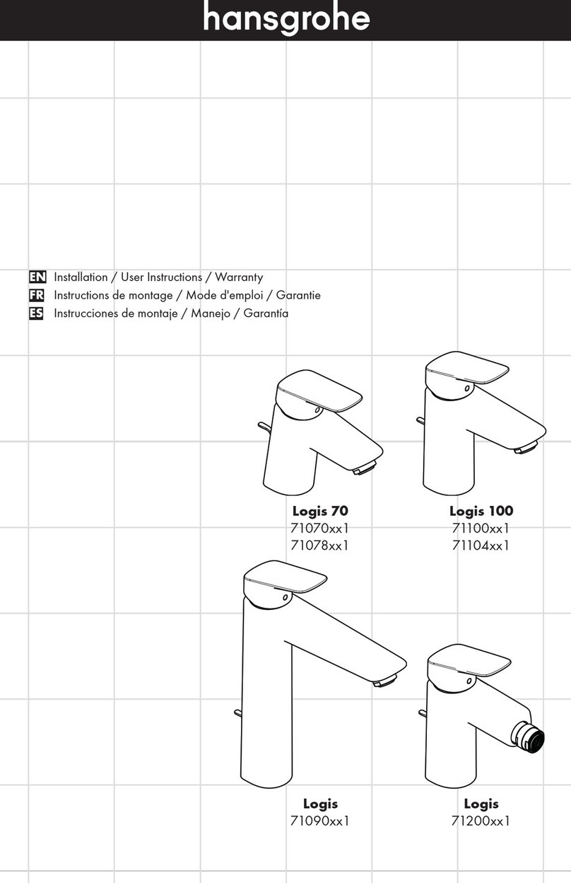 Hans Grohe Logis 70 71078 1 Series Installation/User Instructions/Warranty Hans Grohe Logis 70 71078 1 Series Installation/User Instructions/Warranty