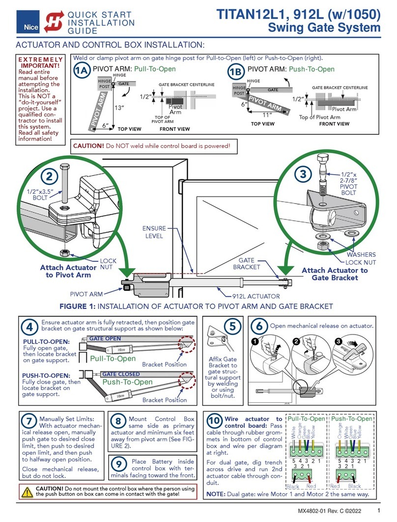 Nice Titan 912L Instruction Manual
