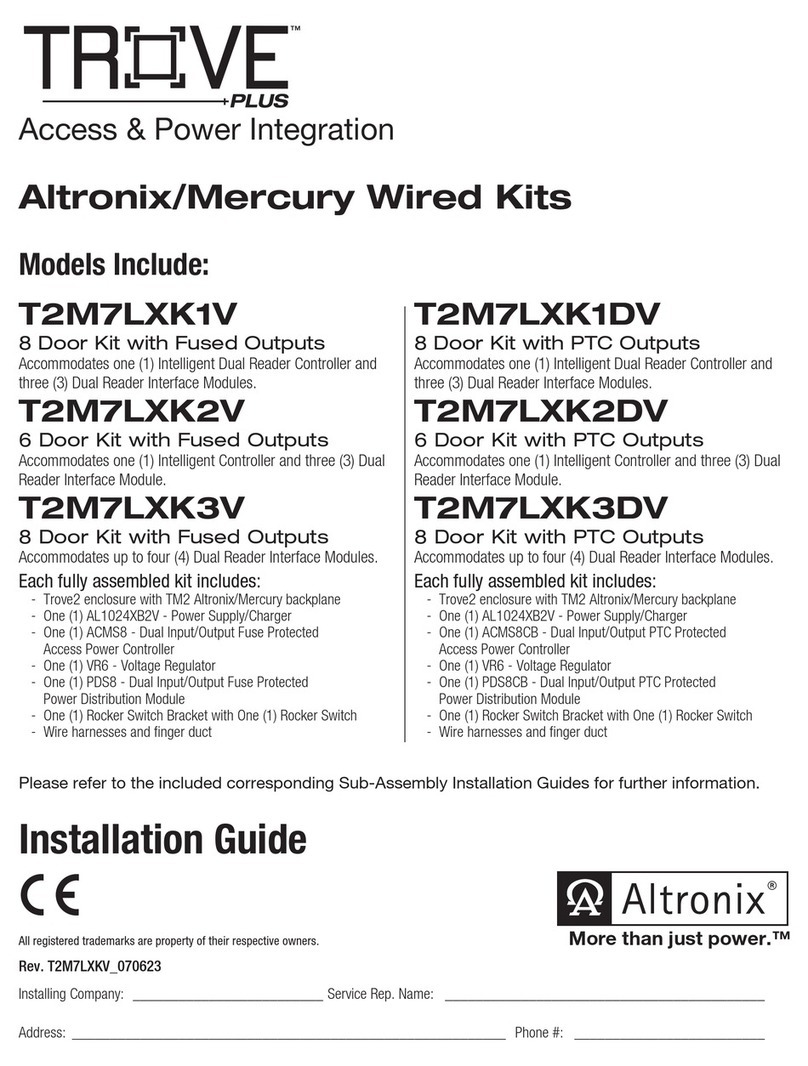 Altronix TROVE PLUS T2M7LXK1V installation guide