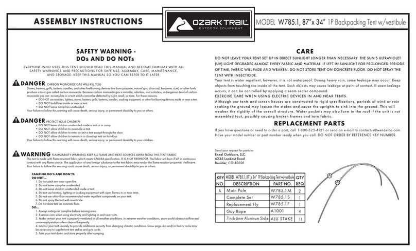 Ozark Trail W785.1 Assembly instructions
