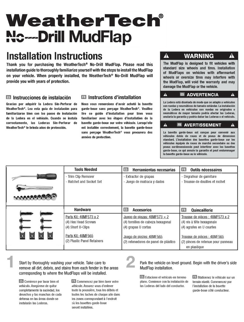 WeatherTech No-Drill MudFlap 110107 User manual WeatherTech No-Drill MudFlap 110107 User manual