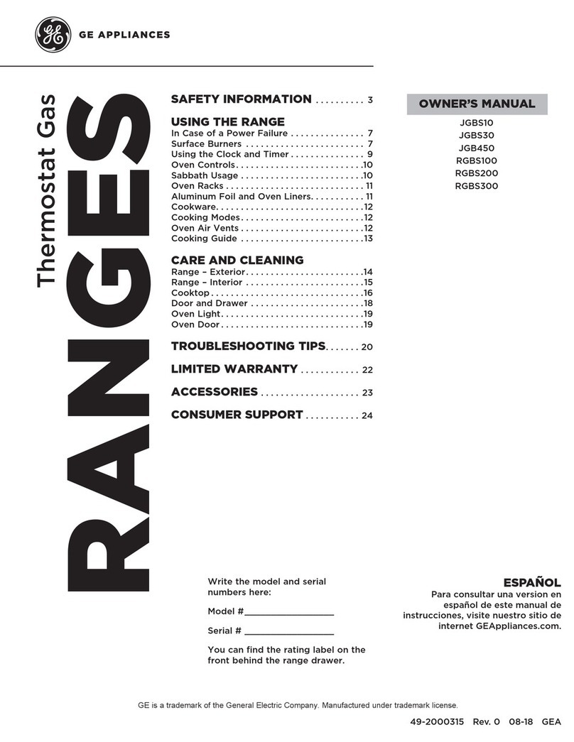 GE RGBS100 owner's manual