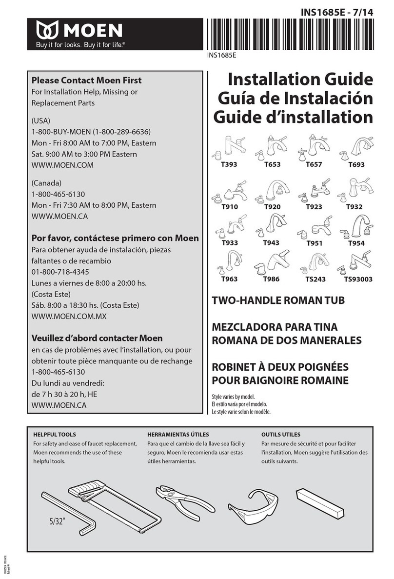 Moen T653 installation guide Moen T653 installation guide