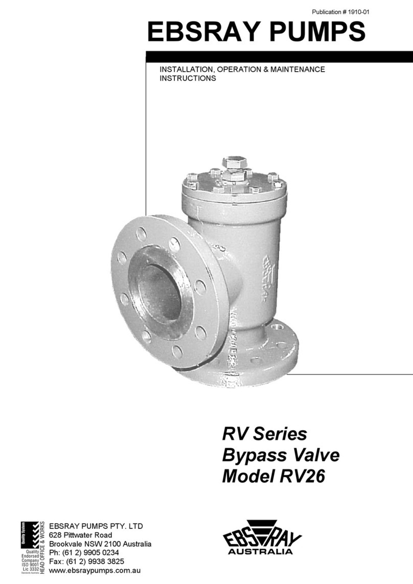 Ebsray RV Series Installation, operation & maintenance instructions