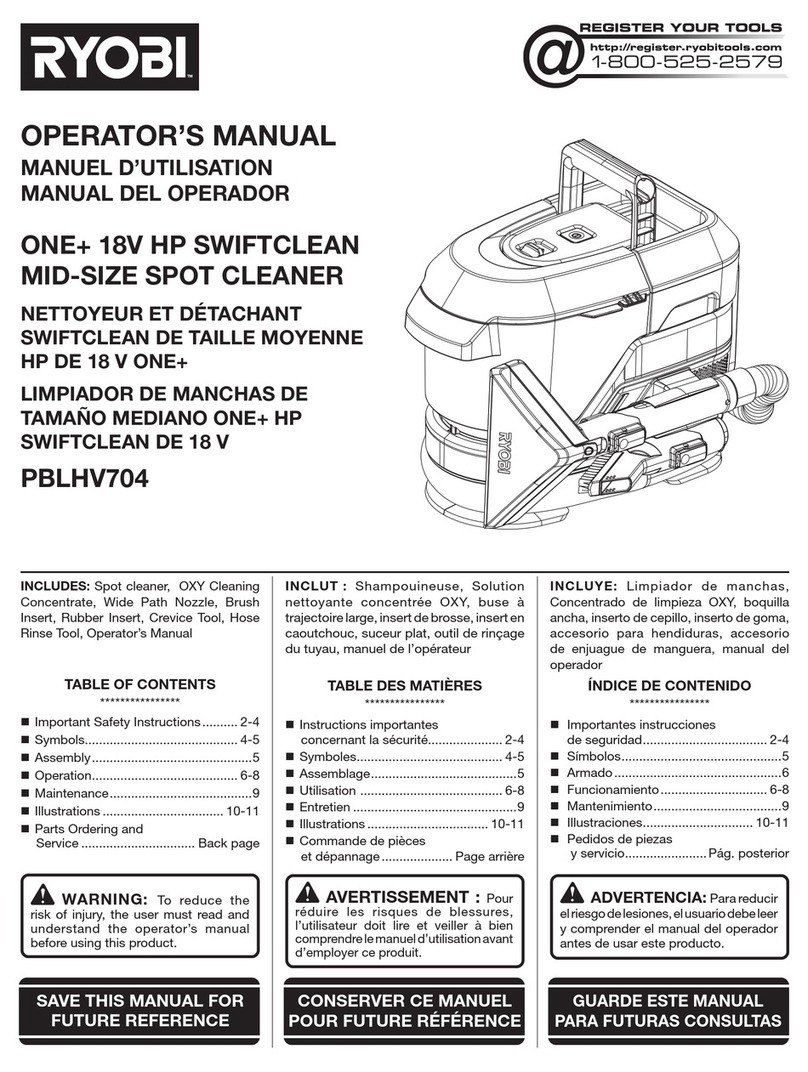 Ryobi PBLHV704 Operator's manual