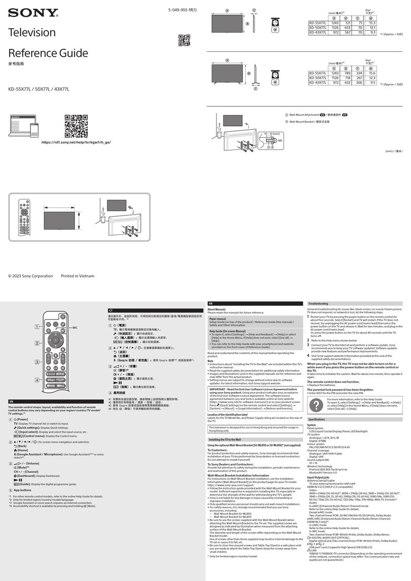Sony KD-55X77L User manual