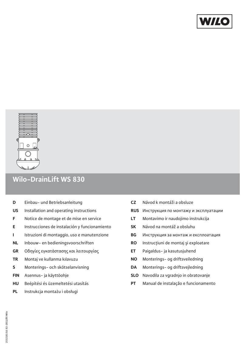 Wilo DrainLift WS 830 Installation and operating instructions
