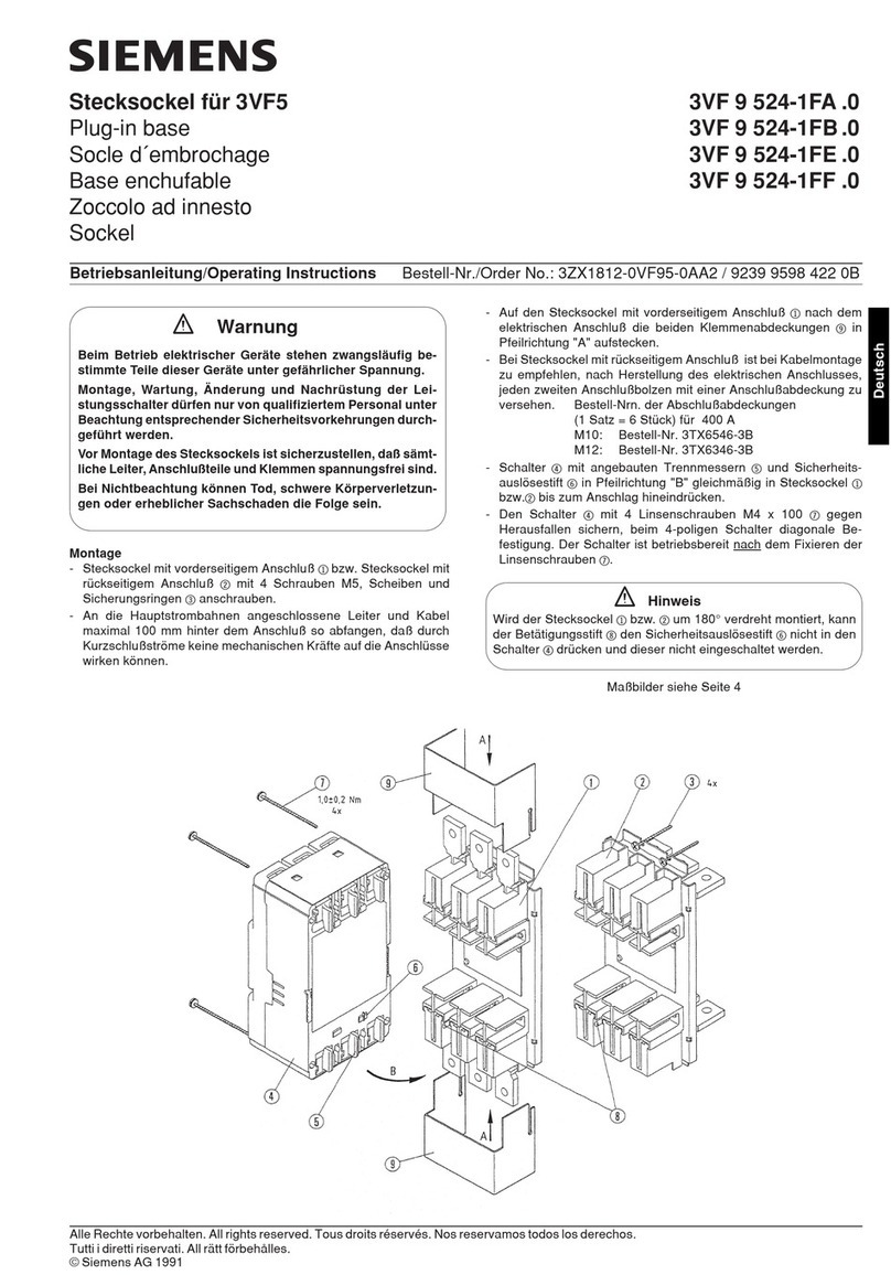 Siemens 3VF 9 524-1FA.0 operating instructions
