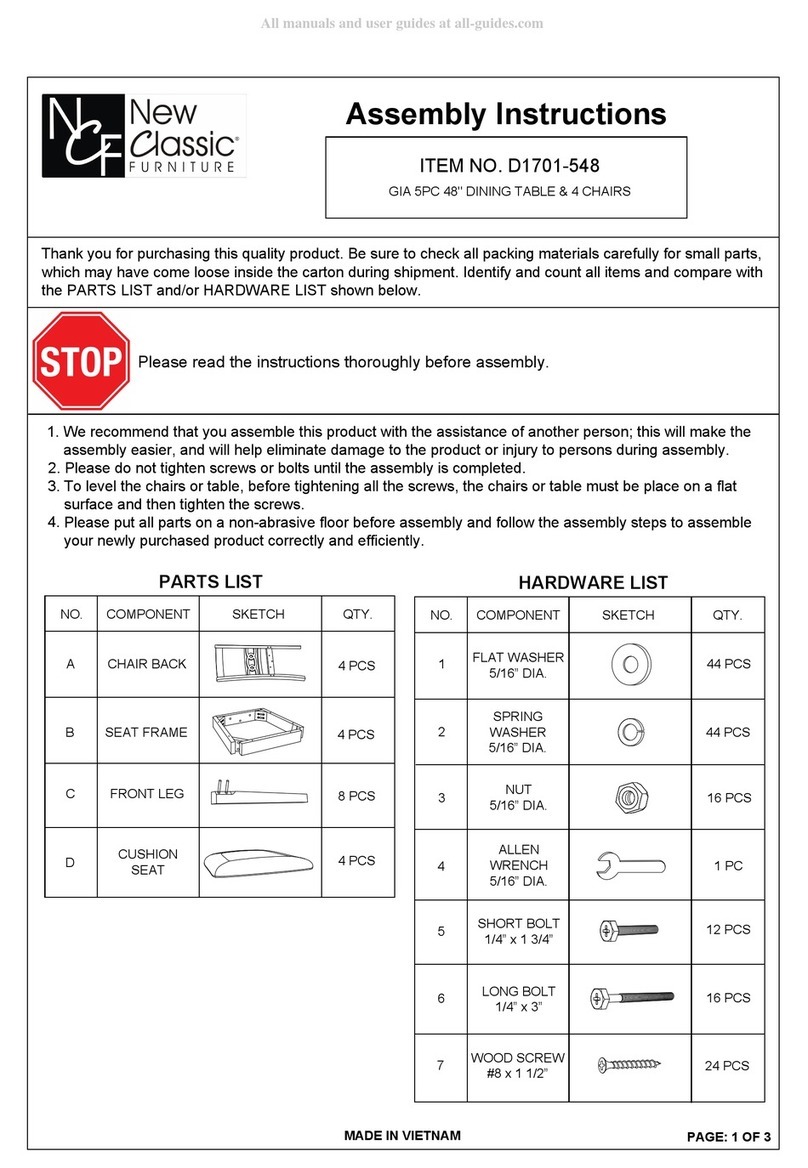 New Classic Furniture GIA D1701-548 Assembly instructions New Classic Furniture GIA D1701-548 Assembly instructions