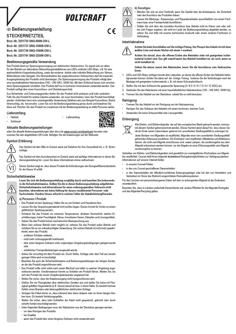 VOLTCRAFT SNG-600N-OW-L User manual VOLTCRAFT SNG-600N-OW-L User manual