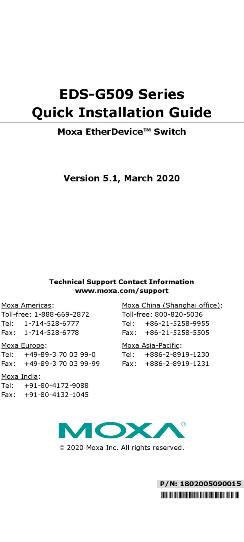 Moxa Technologies EDS-G509 Series User manual Moxa Technologies EDS-G509 Series User manual