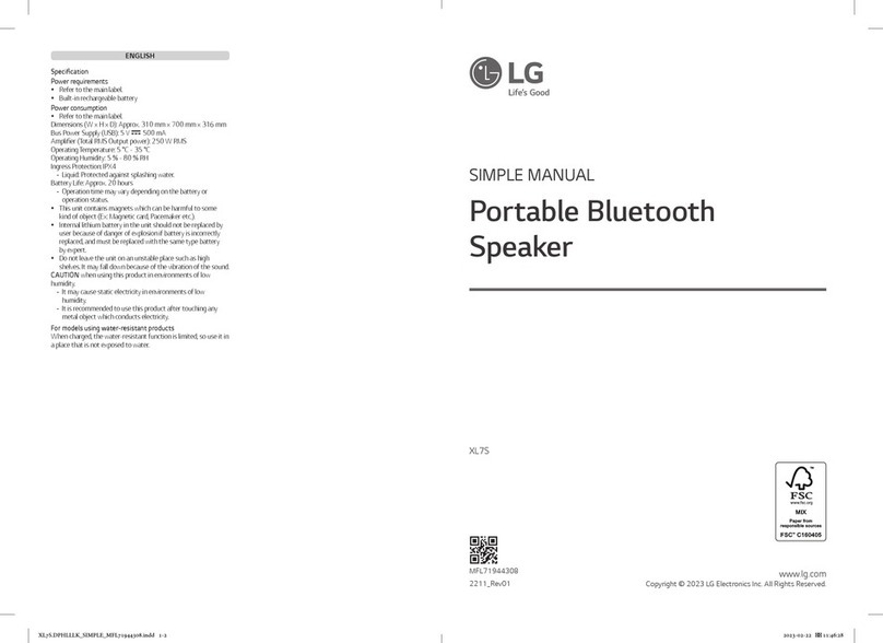LG XL7S Simple manual