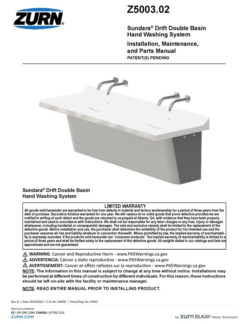 ZURN Sundara Z5003.02 User manual