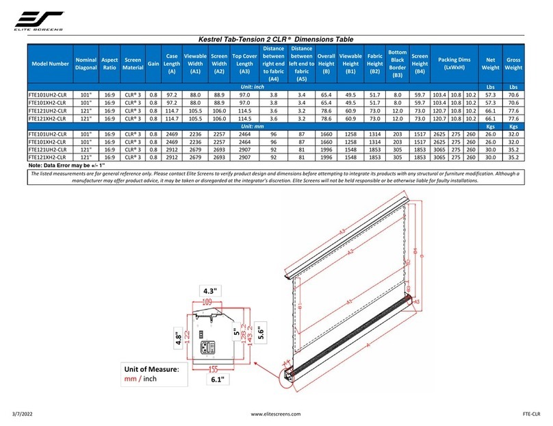 Elite Screens Kestrel Tab-Tension 2 CLR User manual