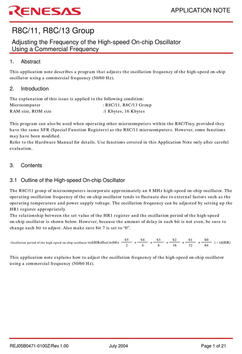 Renesas R8C/11 Series Installation and operating instructions
