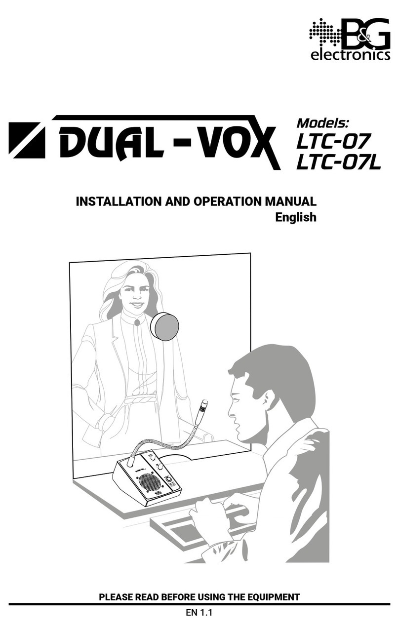 B&G electronics DUAL-VOX LTC-07 Installation and operation manual