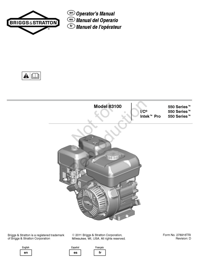 Briggs & Stratton 550 series Operator's manual