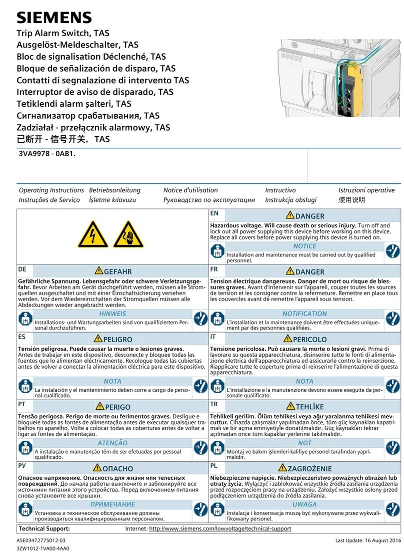 Siemens 3VA9978 - 0AB1 Series User manual