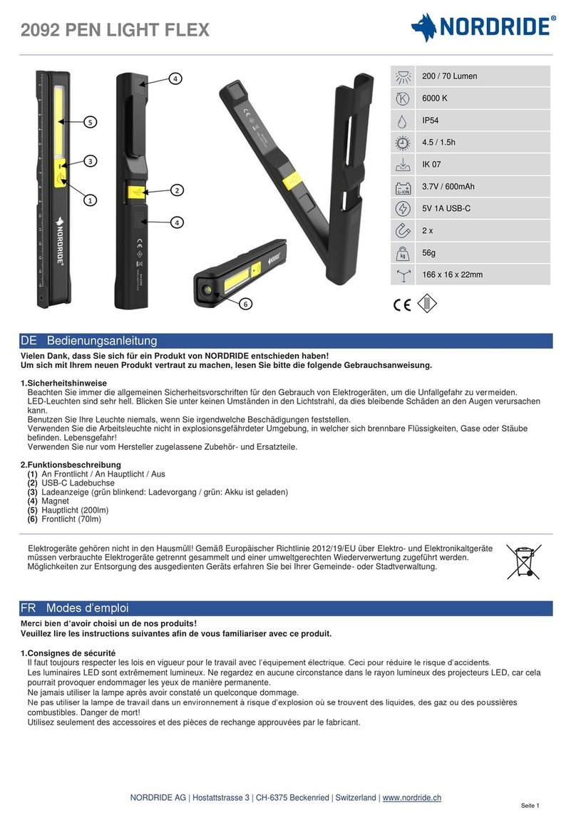 NORDRIDE PEN LIGHT FLEX User manual