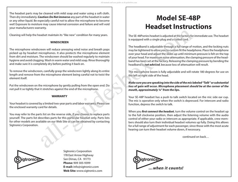 Sigtronics SE-48P instructions