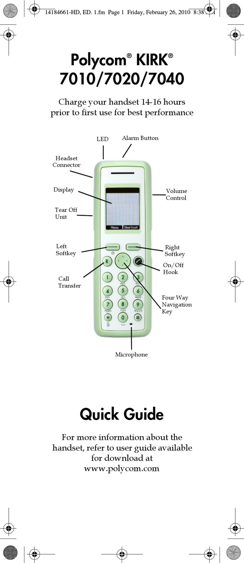 Polycom KIRK 7020 User manual