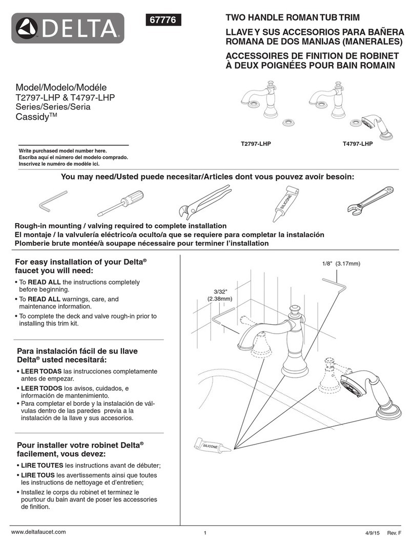 Delta Cassidy T2797-LHP quick start guide