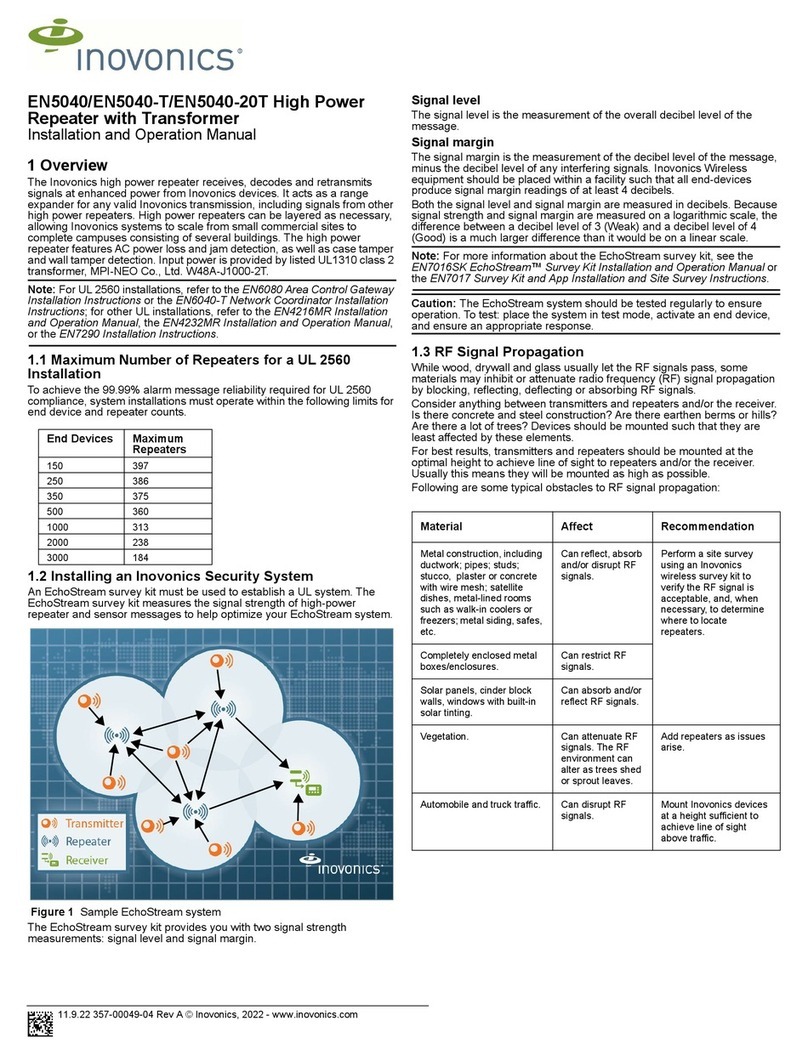 Inovonics EN5040 Installation and operation manual