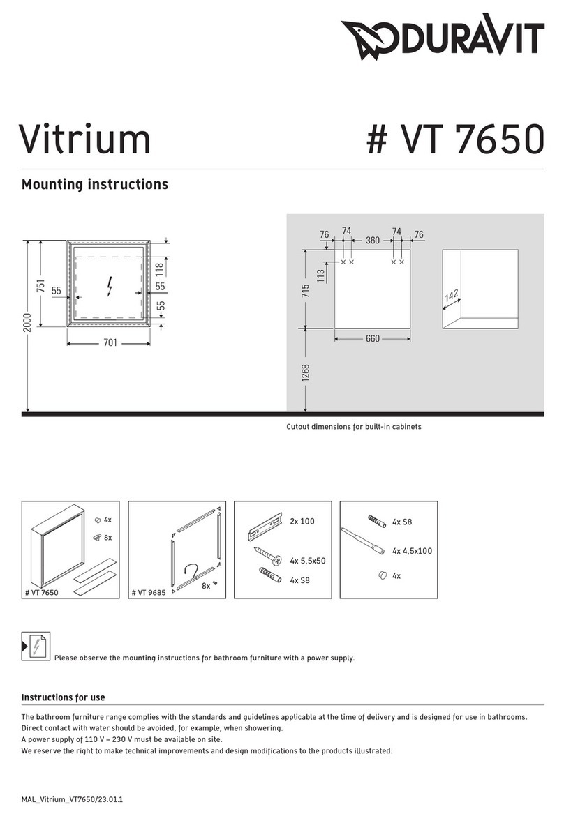 DURAVIT Vitrium VT 7650 User manual DURAVIT Vitrium VT 7650 User manual