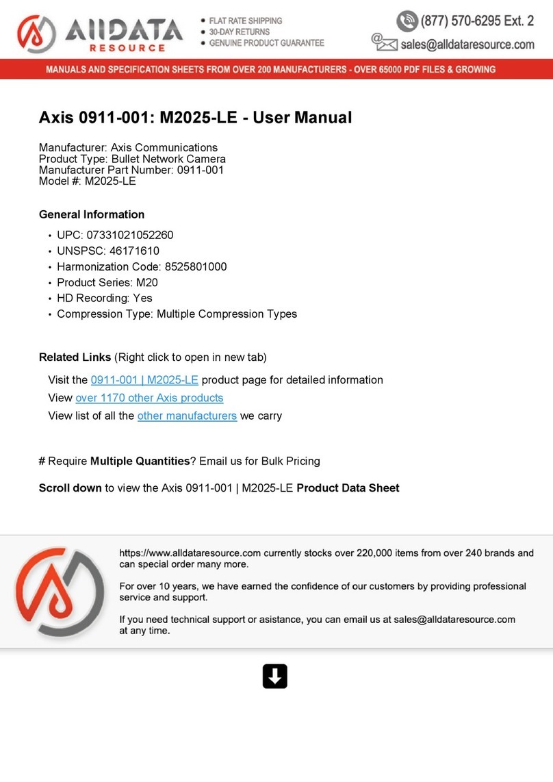 Axis 0911-001 User manual Axis 0911-001 User manual