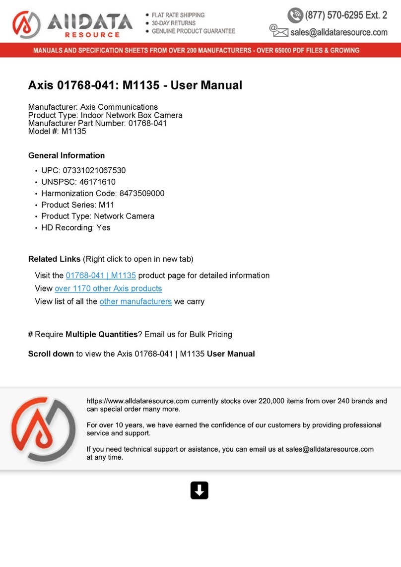 Axis 01768-041 User manual Axis 01768-041 User manual