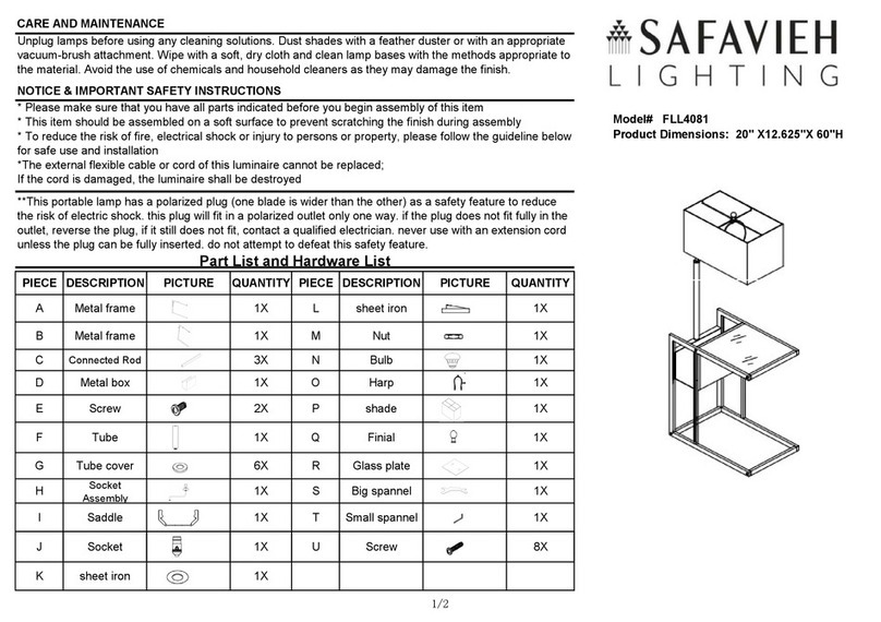 Safavieh Lighting JANSON FLL4081 manual Safavieh Lighting JANSON FLL4081 manual