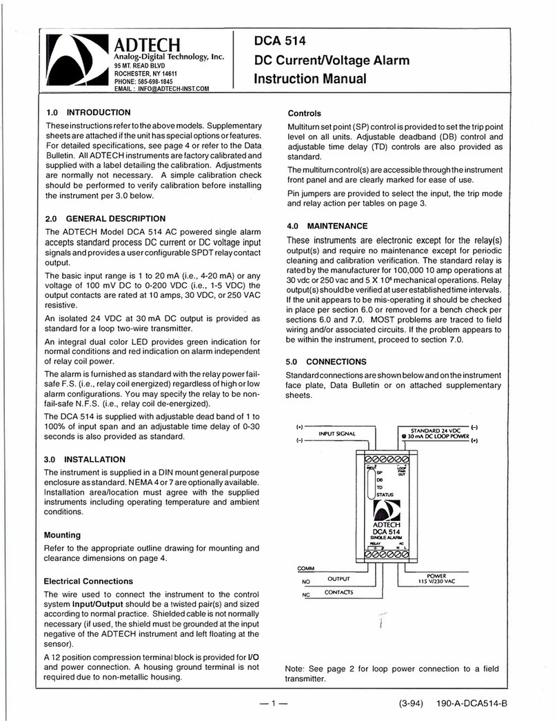Adtech DCA 514 instruction manual