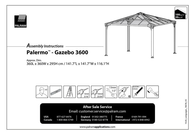 Palram Gazebo 3600 Assembly instructions