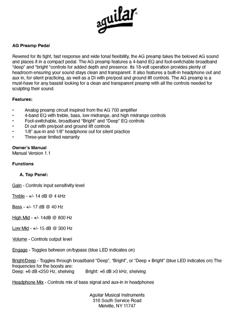 Aguilar AG Preamp owner's manual