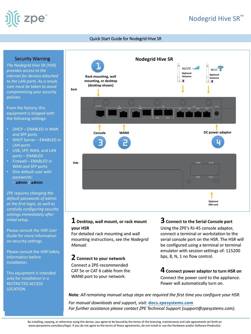 ZPE Nodegrid Hive SR quick start guide