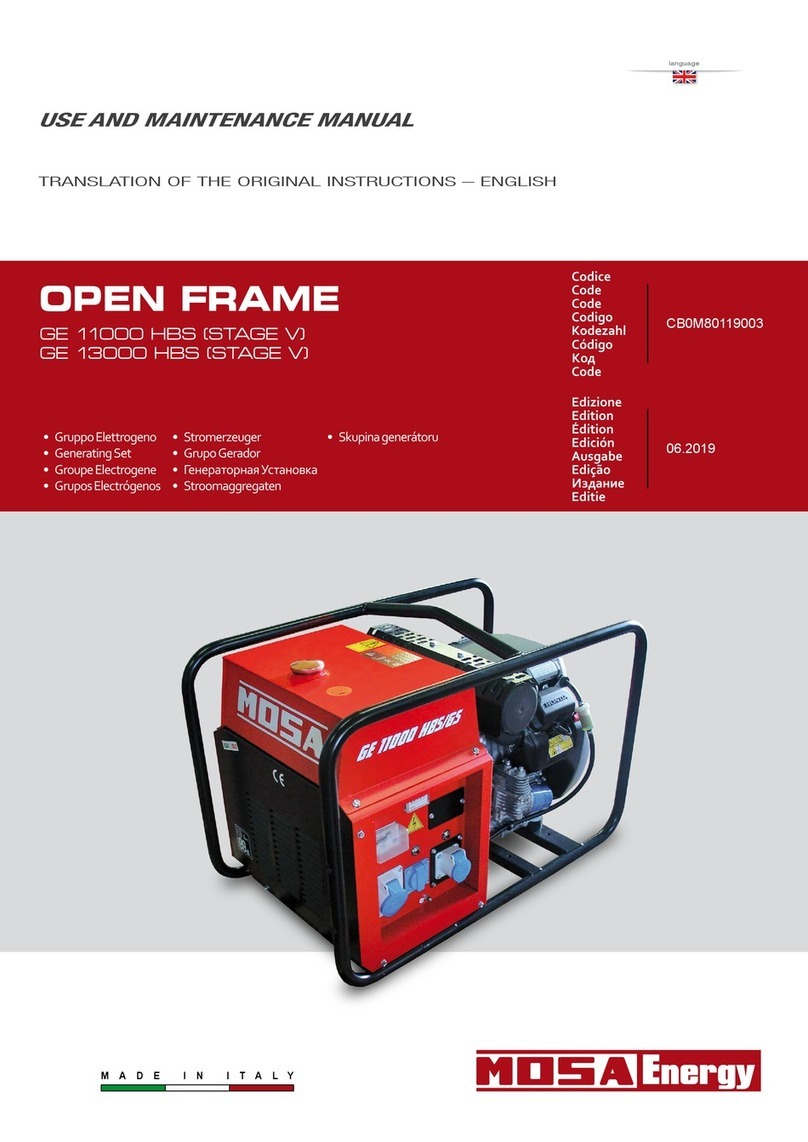 Mosa OPEN FRAME GE 13000 HBS User manual