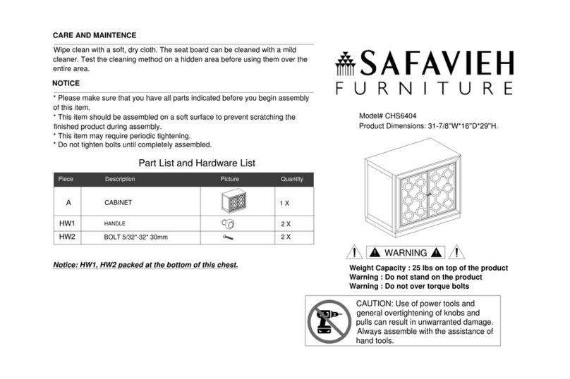 Safavieh Furniture Kaia CHS6404 quick start guide Safavieh Furniture Kaia CHS6404 quick start guide