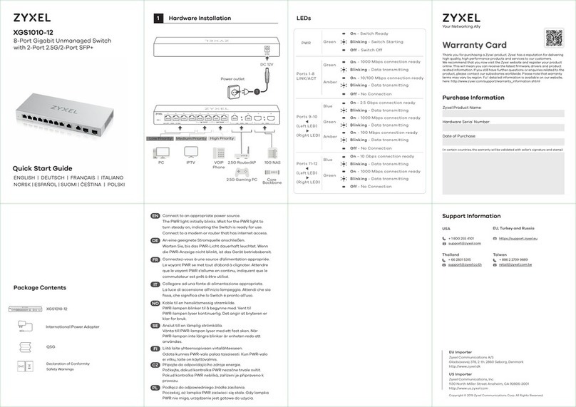 ZyXEL Communications XGS1010-12 User manual ZyXEL Communications XGS1010-12 User manual