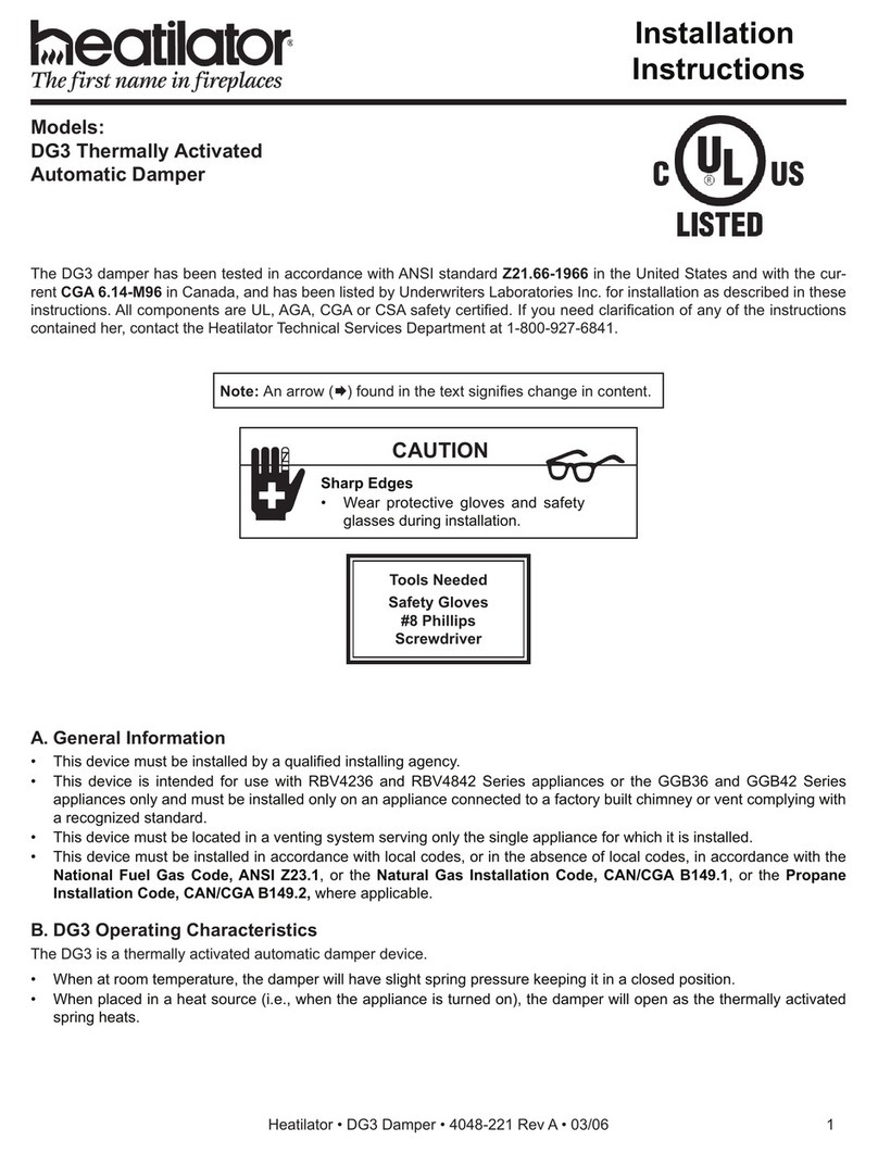 Heatilator DG3 installation instructions Heatilator DG3 installation instructions