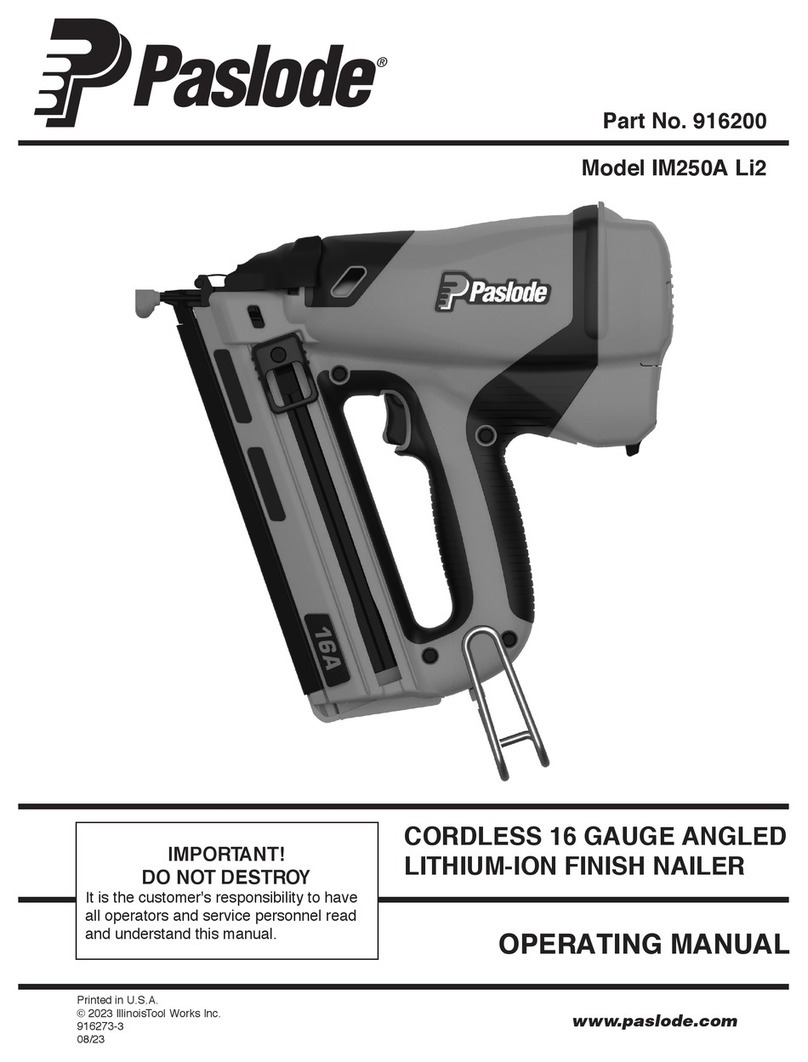 Paslode IM250A-Li2 operating manual Paslode IM250A-Li2 operating manual