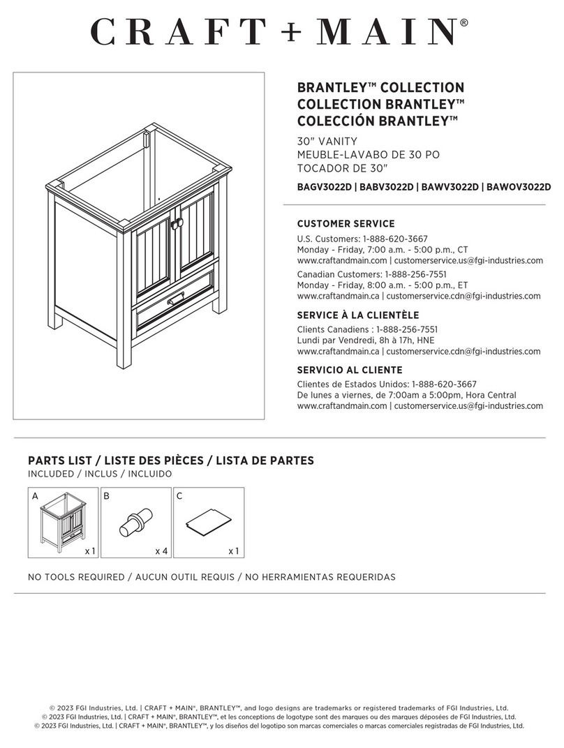 Craft+Main BRANTLEY BAGV3022D User manual Craft+Main BRANTLEY BAGV3022D User manual